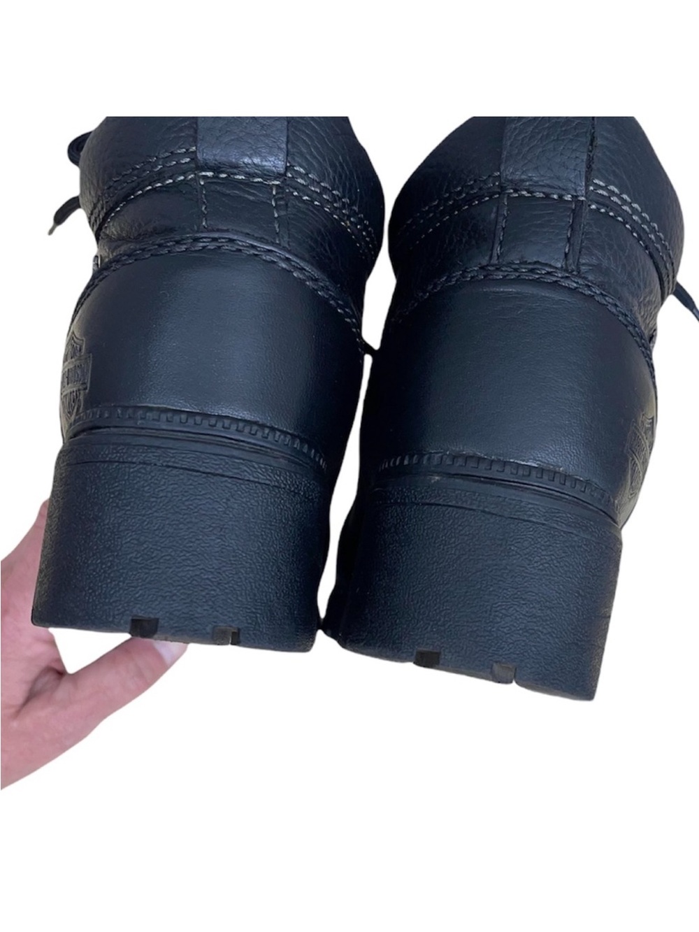 HARLEY-DAVIDSON Black Ladies Lace Up Ankle Boots Size 8.5 - Picture 10 of 16